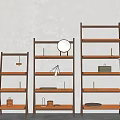 Elegant Modern Bookcases With Open Wooden Shelves And Decorative Items