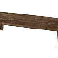 Rustic Wooden Bench With Natural Wood Finish And Simple Solid Structure 3d model