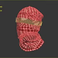Stylish Red Checkered Headscarf With Camouflage Strap Fashion Accessory