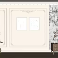 French background wall background wall gypsum line 3d model