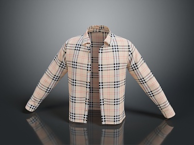 Shirt Long Sleeve Shirt Flower Shirt Plaid Shirt Thin Shirt Spring and Summer Clothing Summer Clothing Spring Clothing 3d model