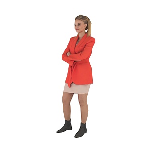 Standing foreign woman in spring-summer costume 3d model