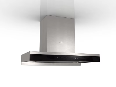 Stainless Steel Range Hood Modern Kitchen Appliance With Sleek Ventilation Design 3d model