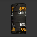 Black And Orange Neck Gaiter With BOY Ciclo UGG HS Printed Pattern Design 3d model
