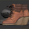 Stylish Brown And Orange Leather Boots Featuring Lace Up Ankle Designs For Fashionable Footwear