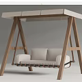 Outdoor Play Equipment Swing Set With Wooden Frame Canopy Roof And Double Seat For Kids