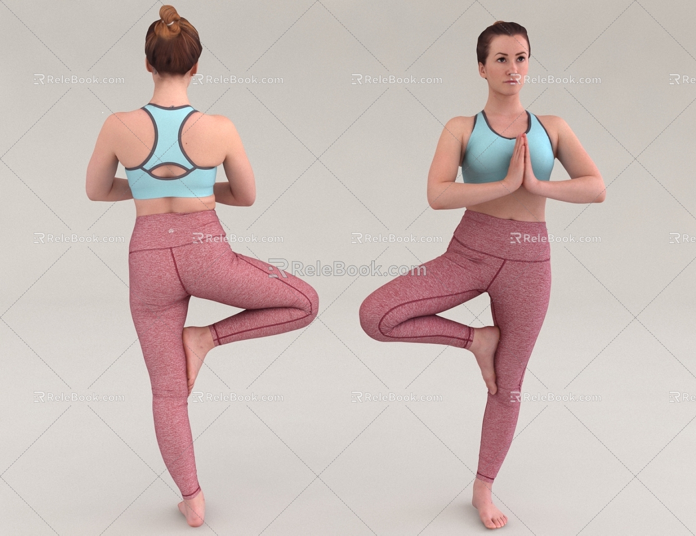 Yoga Exercise Woman Exercise Fitness Warm-up Boxing 3d model