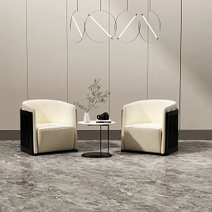 Fashion New Chinese Style Table and Chair Combination Negotiation Table and Chair 3d model