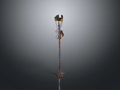Modern Decorative Floor Lamp With Colorful Cords And Unique Bulbs Design 3d model