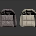 Modern Stylish Accent Chairs With Purple And Beige Upholstered Seats Tufted Details And Black Tripod Legs