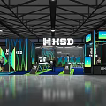 NHSD Modern Exhibition Booth With Vibrant Screens Lighting And Branded Design