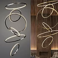 Modern Circular Ring Chandelier Design With LED Lighting For Interior Decor