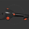 Futuristic Cosmic Spacecraft Model With Orange Interior And Jet Propulsion Design
