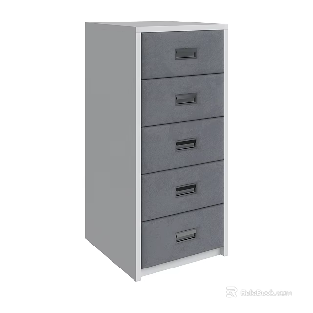 Modern Gray Entryway Side Cabinet With Multiple Drawers For Home Storage Furniture 3d model 