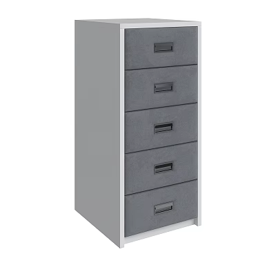 Modern Gray Entryway Side Cabinet With Multiple Drawers For Home Storage Furniture 3d model