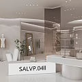 Modern Stylish Clothing Store Interior With Mannequins Racks Mirrors And Display Tables