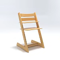 Natural Wooden Children's Chair With Sturdy Frame And Step Design For Kids