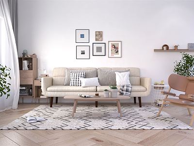 Nordic Sofa Coffee Table Combination Sofa model