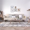 Nordic Sofa Coffee Table Combination Sofa 3d model