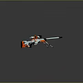 Modern White And Red Sniper Rifle With Scope Bipod And Tactical Design
