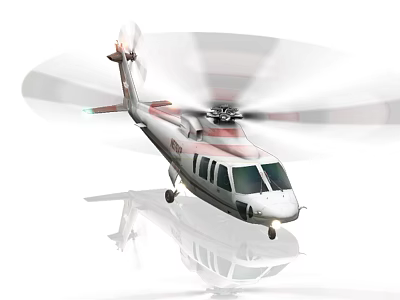 White Helicopter In Isolated Background With Rotating Rotors And Reflection 3d model White Helicopter In Isolated Background With Rotating Rotors And Reflection 3d model