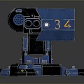Turret Turntable Railgun Sci-fi Tower Defense Game Tower Defense Sci-fi Turret Game Turret Game Battery 3d model