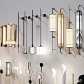 Modern Minimalist Wall Lamps With Slim Metal Frames And Glass Shades