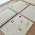 Cream wind carpet combination 3d model