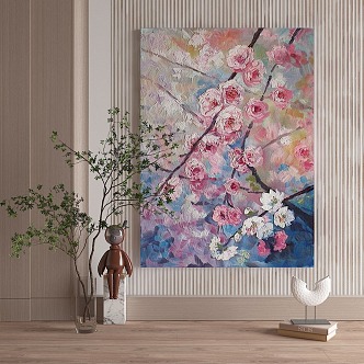 Modern plant painting decorative painting 3d model