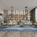 Modern Hotel Lobby Interior With Marble Flooring Pendant Lights And Staircase