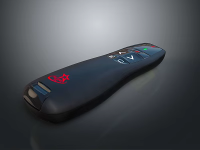 Black Electronic Remote Control Device With Red Logo And Functional Buttons For Home Use 3d model