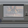 Modern Home Projection Monitoring System Displaying Titanic On Large Screen