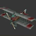 Vintage Red Gray Biplane Model For Aviation And Space Exploration History