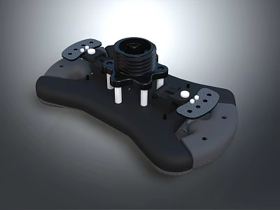 Ergonomic Black Computer Gaming Controller With Joystick Buttons And Comfortable Grip Design 3d model