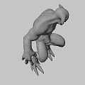 Game Movie Monster Character With Muscular Body Sharp Claws And Horned Head 3D Model Design