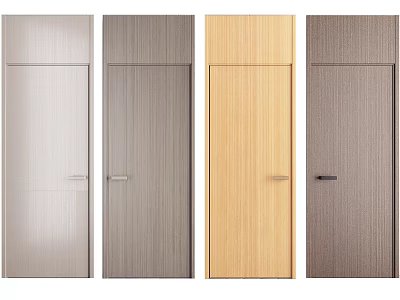 Stylish Hinged Doors in Various Colors with Wood and Metal Finishes 3d model