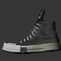 Stylish High Top Canvas Shoes With White Laces White Soles And Logo Label On Tongue
