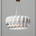 Modern White Chandelier With Unique Petal Shaped Design And Soft Lighting For Home Interior