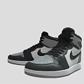 Stylish High Top Nike Sneakers Featuring Black Gray and White Design