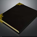 Elegant Dark Cover Notebook With Golden Decorative Corners And Timeless Design
