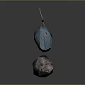 Purple And Blue Textured Natural Stones With Red Handle Hammer Construction Tool