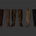 Stylish Knee High Boots In Various Colors With Lace Up Design And Patterned Leather Details
