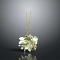 Stylish Flower Shaped Pendant With Gold Chain And White Green Petals Decorative Design
