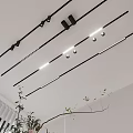 Modern Ceiling Downlights And Spotlights With LED Track Lighting For Interior Design 3d model