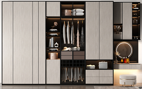 Modern wardrobe dresser one-piece wardrobe 3d model