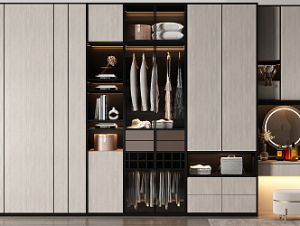 Modern wardrobe dresser one-piece wardrobe 3d model