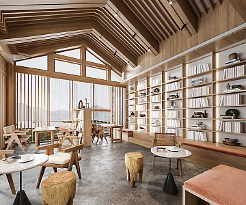New Chinese Leisure Area Office Rest Area 3d model