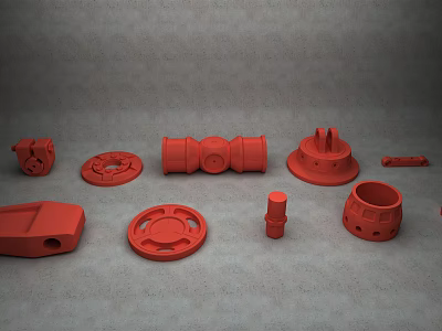 modern mechanical parts 3d model