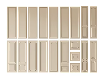 Decorative Wainscoting Panels With Various Designs For Interior Wall Decoration 3d model