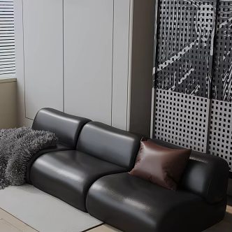 Modern three-seat sofa 3d model